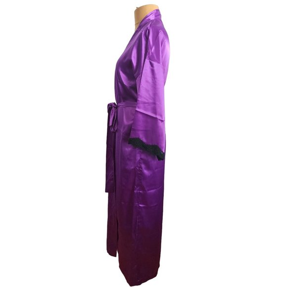 Victoria's Secret Womens Purple Silky Feeling Long Robe Size Small - Picture 2 of 10